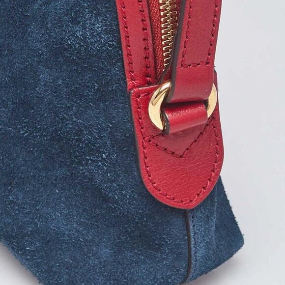 Gucci Blue Suede and Leather Vintage Web Ophidia Small Shoulder Bag - Picture 6 of 11